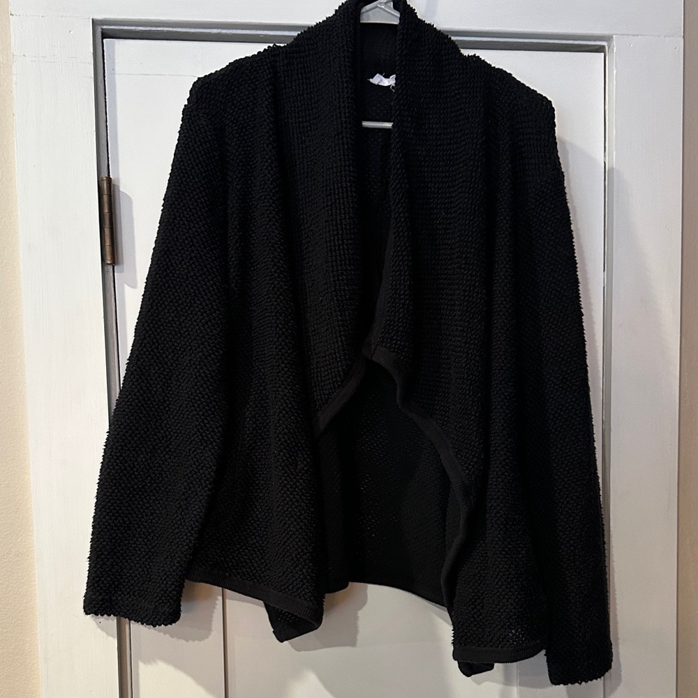 BB Dakota Black Open-Front Knit Cardigan